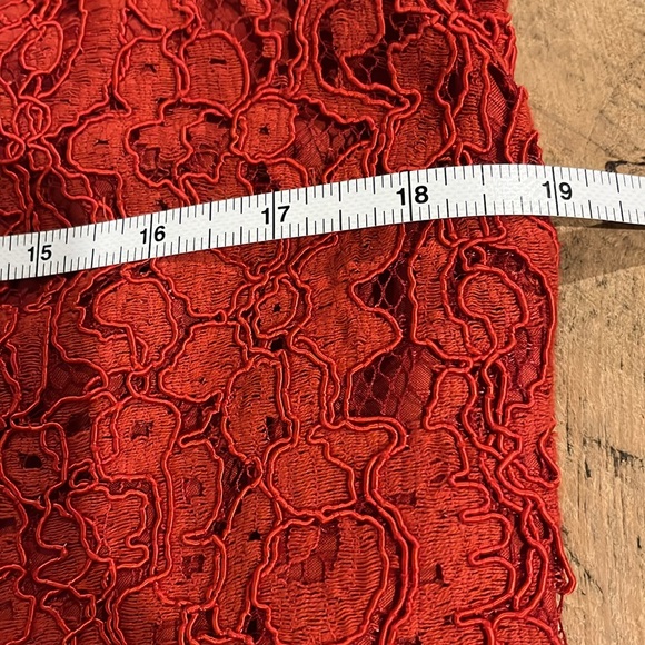 Zara Red Lace Short Sleeve Dress Size Medium - Picture 11 of 14